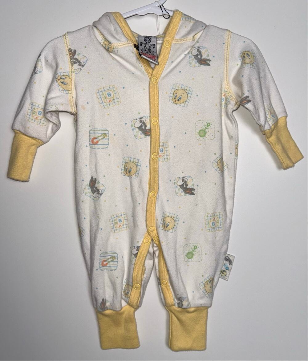 Vintage 1998 Warner Bros Studio Store Baby Looney Tunes Romper 3-6M